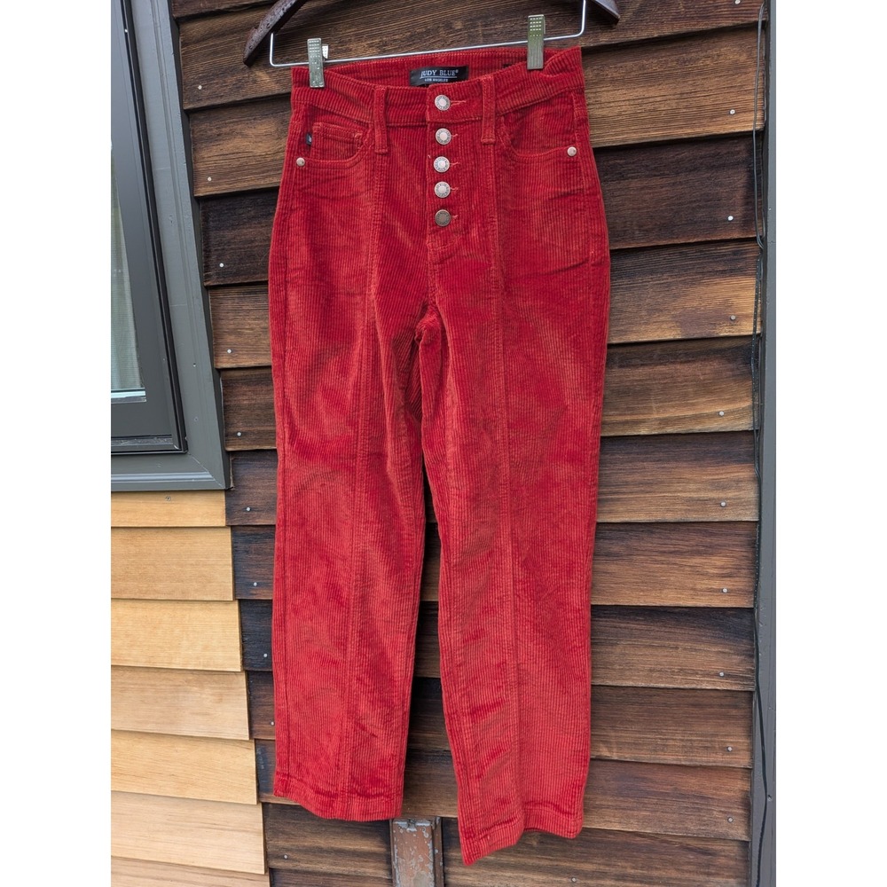 Judy Blue Rust Corduroys. High-waisted, button fly and cropped ankle Sz 15/32